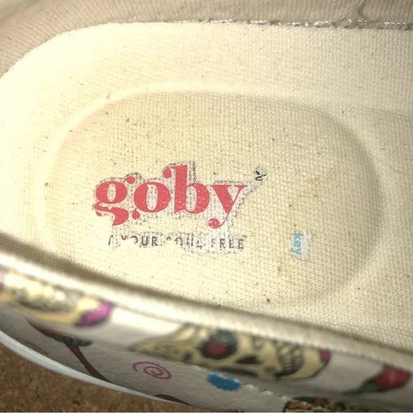 Goby Shoes  - Sugar Skull Day of the Dead Slip Ons 37/6.5 Tan Multicoloured - Picture 8 of 9